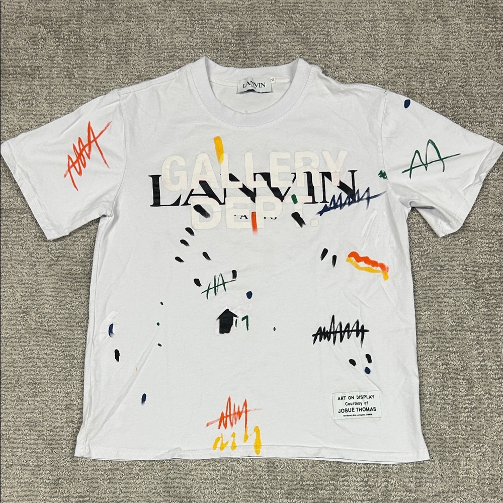Lanvin Gallery Dept Tee Shirt Mens Medium white Cotton Art